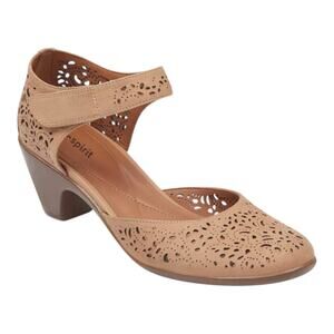 Easy Spirit Women's Cindie Leather Two Piece Mary Jane Pumps Tan Size 8 1/2